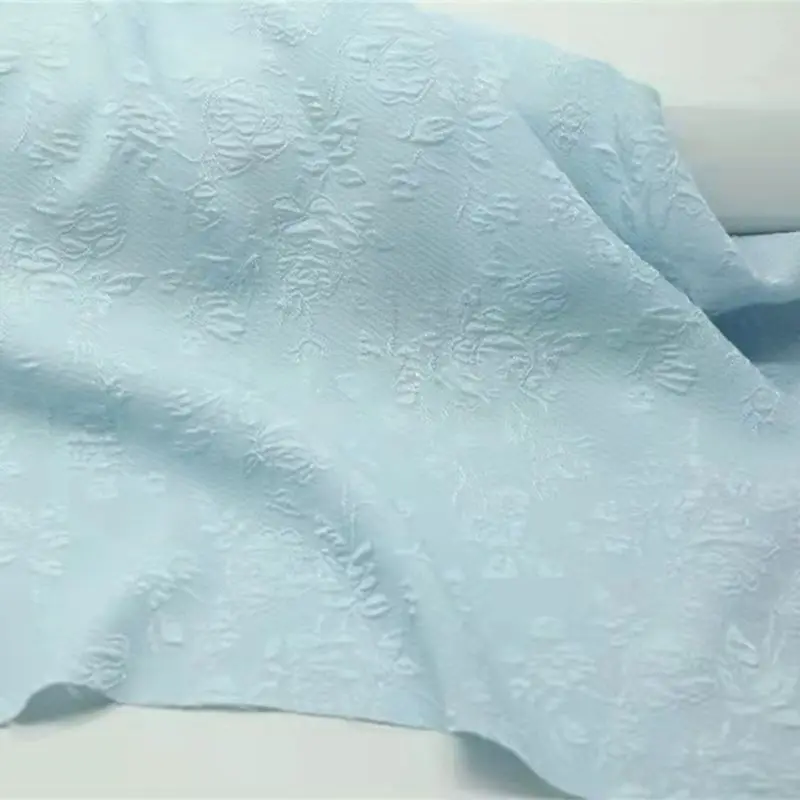 Embossed Rose Jacquard Stretch Fabric Autumn Winter Cheongsam Dress Material Evening Gown Textile Vintage Floral Luxe Apparel