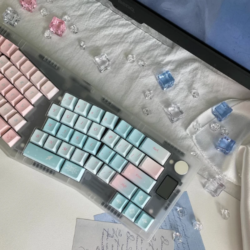 Blue Pink Keycap Set 138Key PBT Cherry Profile Keycaps Personalized Keycaps for Mechanical Keyboard Gamer Office Cutsom KeyCap