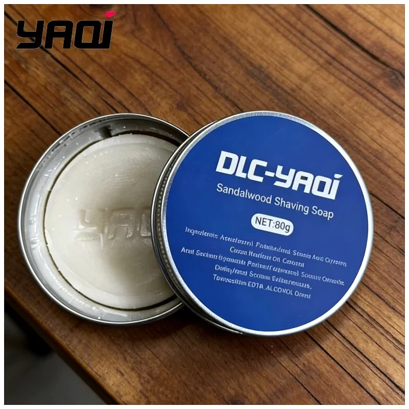YAQI 80g Men's Shaving Soap Premium Beard Grooming Bar Softens Hair for Close Wet Shave, Natural Shaving Cream for Daily Care