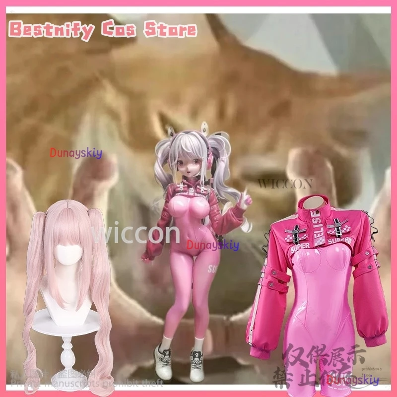 

Anime Game NIKKE Goddess The Goddess Of Victory 코스프레 Alice Costume Hot Pink Pu Sexy Lencerias Girls Jumpsuit Wigs Cosplay