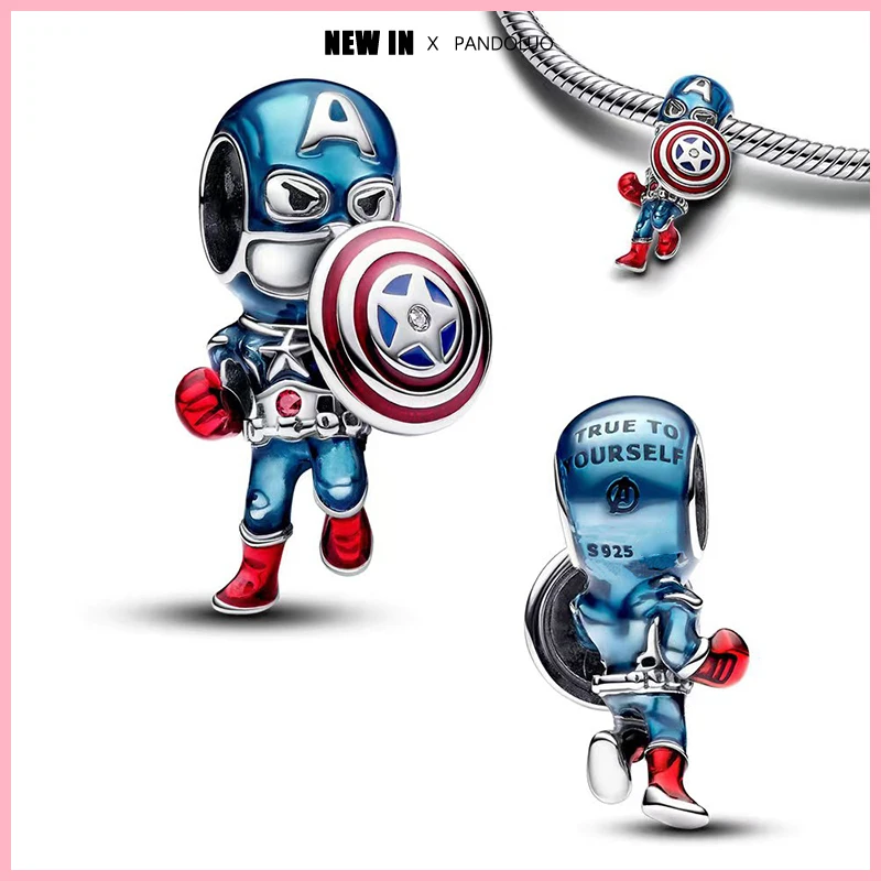 New in Marvel Captain America Charm Beads Fit Pandora Bracelet Women 925 Silver Disney Game of Thrones DIY Pendant Bead Jewelry