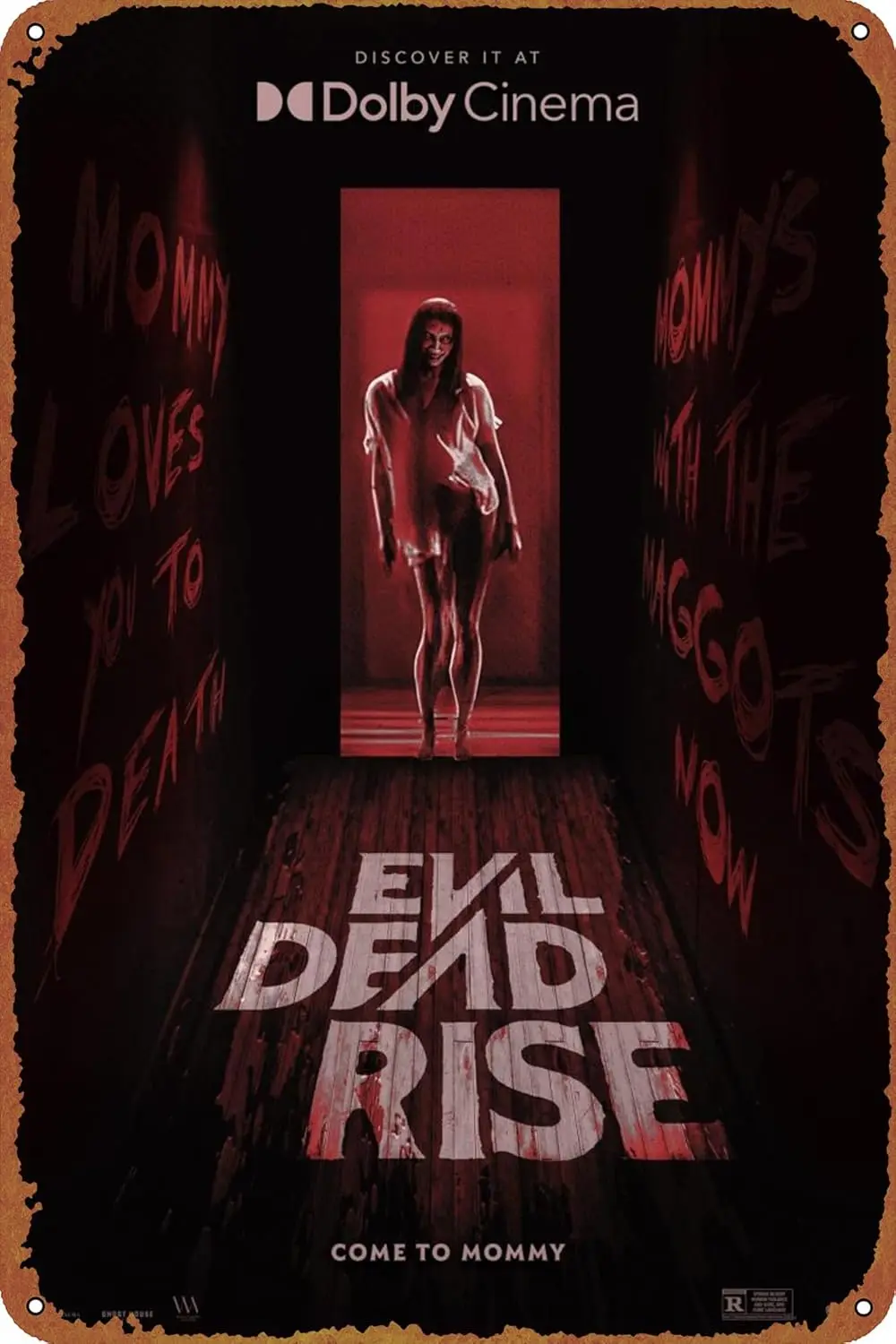 Evil Dead Rise Movie Poster Metal Tin Logo Vintage Vintage Logo Home Men's Cave Bar Gym Fitness Wall Decorative Panel 8x12 i