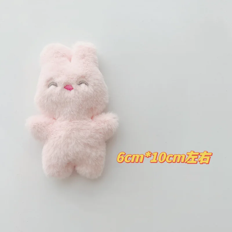 Cartoon Rabbit Dolls DIY Hair Clip Accessories, Plush Fabric Appliques for Shoes, Clothing Accessories, 5Pcs/ Lot