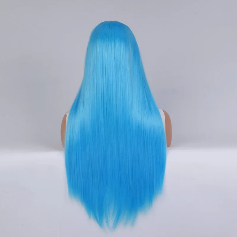 Lange gerade Cosplay-Perücke mit Mittelteil, Frau, Anime, Ombre, Hallowmas, Lolita, synthetische Perücke, rosa, rot, hitzebeständiges Haar – Detail 6