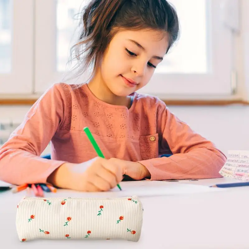 Estuche de lápices multiusos, bolsa pequeña con cremallera, elegante, papelería escolar