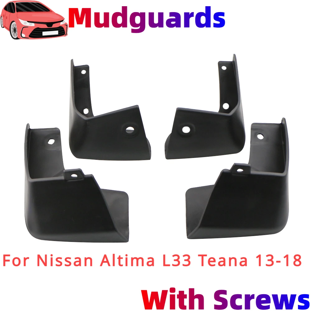 4pcs MudFlap for Nissan Altima L33 Teana 2013 2014 2015 2016 2017 2018  Front Rear Wheels Anti-splash Mudguards Splash Fender