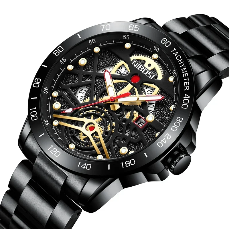 

NIBOSI скелетон мужские часы модный лучший бренд класса люкс уникальные спортивные водонепроницаемые наручные часы для мужчин мужские часы Relogio Masculino