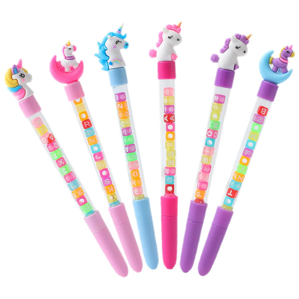 6Pcs Cartoon Gel Pens Cute Design Smooth Ink Pens for School Office Study Note Taking Students Gift Writing Pen