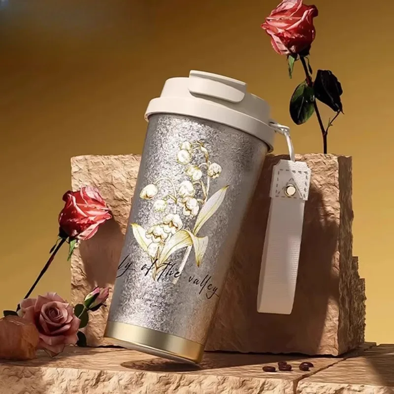 

Термос из чистого титана, женская кофейная кружка, стильная кружка для воды, подарок на День святого Валентина или день рождения для девушки.