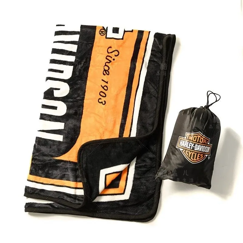 Exquisite For Harley Davidson Car Printed Four Seasons Blanket Sofa Cover Travel Bed Plush Blanket Office Lunch Break Blanket view 5