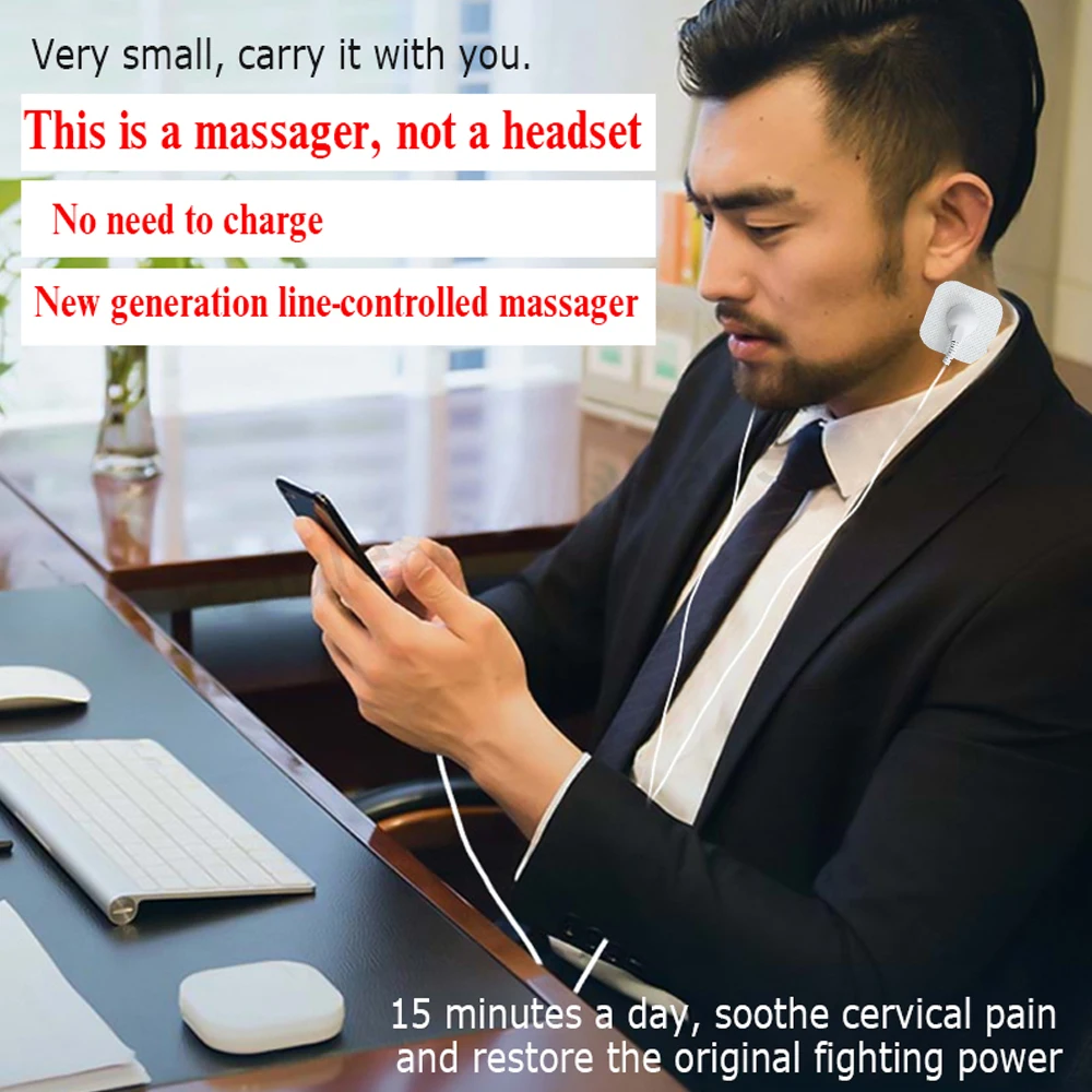 جهاز تدليك محمول صغير عشرات الهاتف متصل بالهاتف المحمول التحكم في نبض الجسم الاسترخاء مدلك الرقبة EMS محفز العضلات