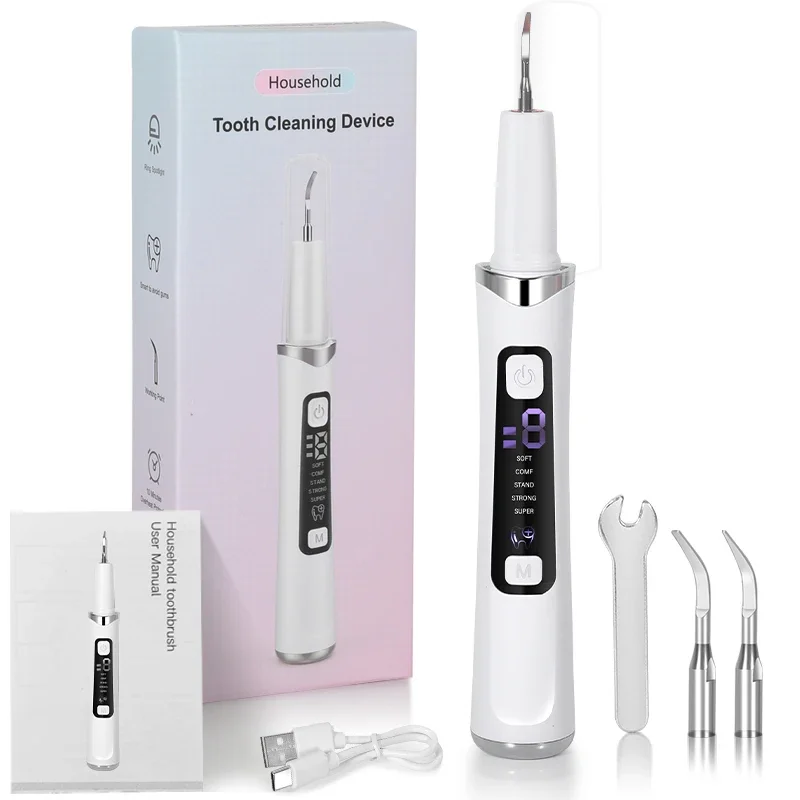 เครื่องขูดหินปูนไฟฟ้าแบบอัลตราโซนิก 5 โหมด - กำจัดคราบหินปูนและคราบพลัค ฟอกสีฟัน ทำความสะอาดคราบฟัน สำหรับการดูแลช่องปาก