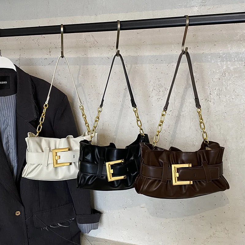 

2025 Autumn Winter New Women's Vintage Wrinkle Cloud Bag Chic Adjustable Strap Crossbody Purse Shoulder Tote for Daily Commute