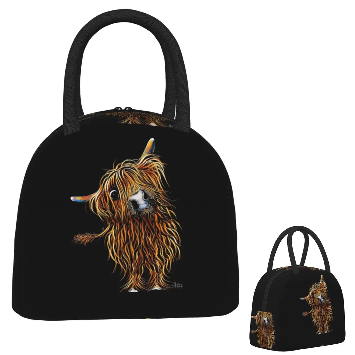 

Сумка для обеда с принтом хайлендской коровы Scottish Coooweee от Shirley Macarthur, изолированная коробка для бенто, портативная сумка для обеда, герметичная сумка для пикника