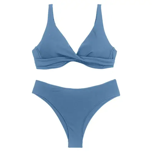 Sexy Bikini Set Women's Swimsuit 2025 Swimwear Woman Two-Piece Swimsuit Solid Bathing Suit Beach Swimming Suit Vacation Monokini - Image 9