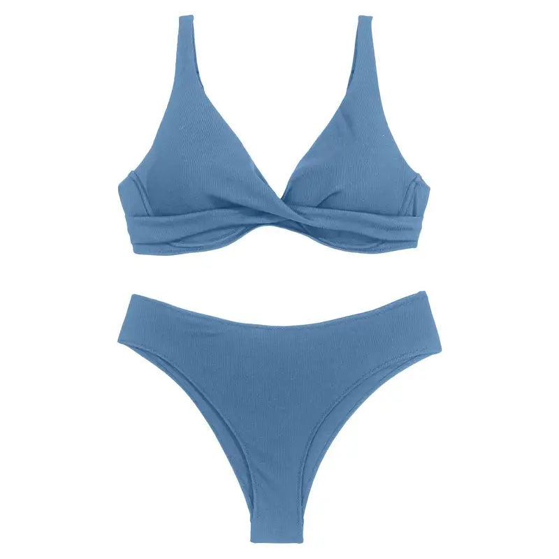 Sexy Bikini Set Women's Swimsuit 2025 Swimwear Woman Two-Piece Swimsuit Solid Bathing Suit Beach Swimming Suit Vacation Monokini - Image 9