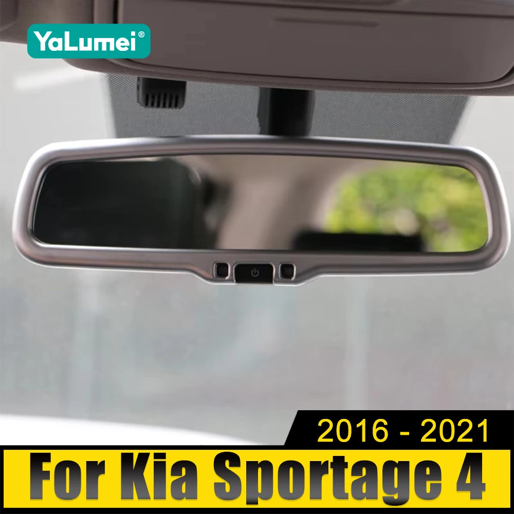 For Kia Sportage 4 QL 2016 2017 2018 2019 2020 2021 Car Interior Rearview Mirror Cover Endoscope Trim Frame Sticker Accessories