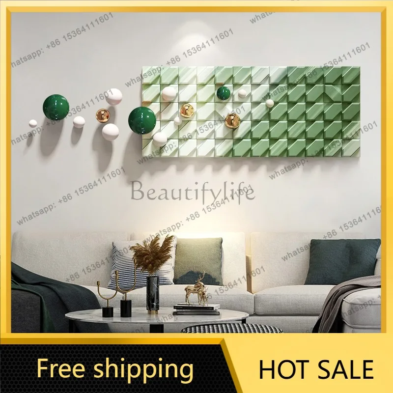 LJY light luxury entrance decorative painting three-dimensional metal ball physical painting aisle stairwell