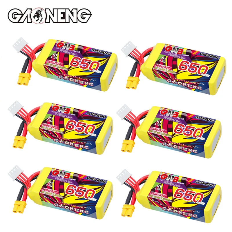 GNB 3S 11.4V Lipo Battery 650mAh 160C/320C MiniStar With XT30 Plug For RC FPV Drone Mini Quadcopter Airplane Helicopter Parts