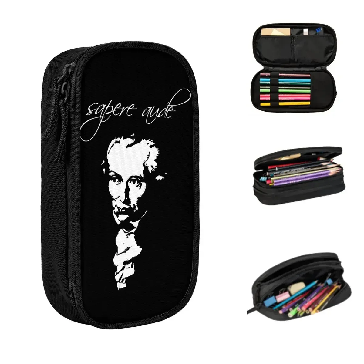 

Sapere Aude Dare To Know Horace Kant Философия Подарочный дизайн Пеналы Большая вместимость Сумки для ручек Коробка для ручек Пенал для мальчиков и девочек