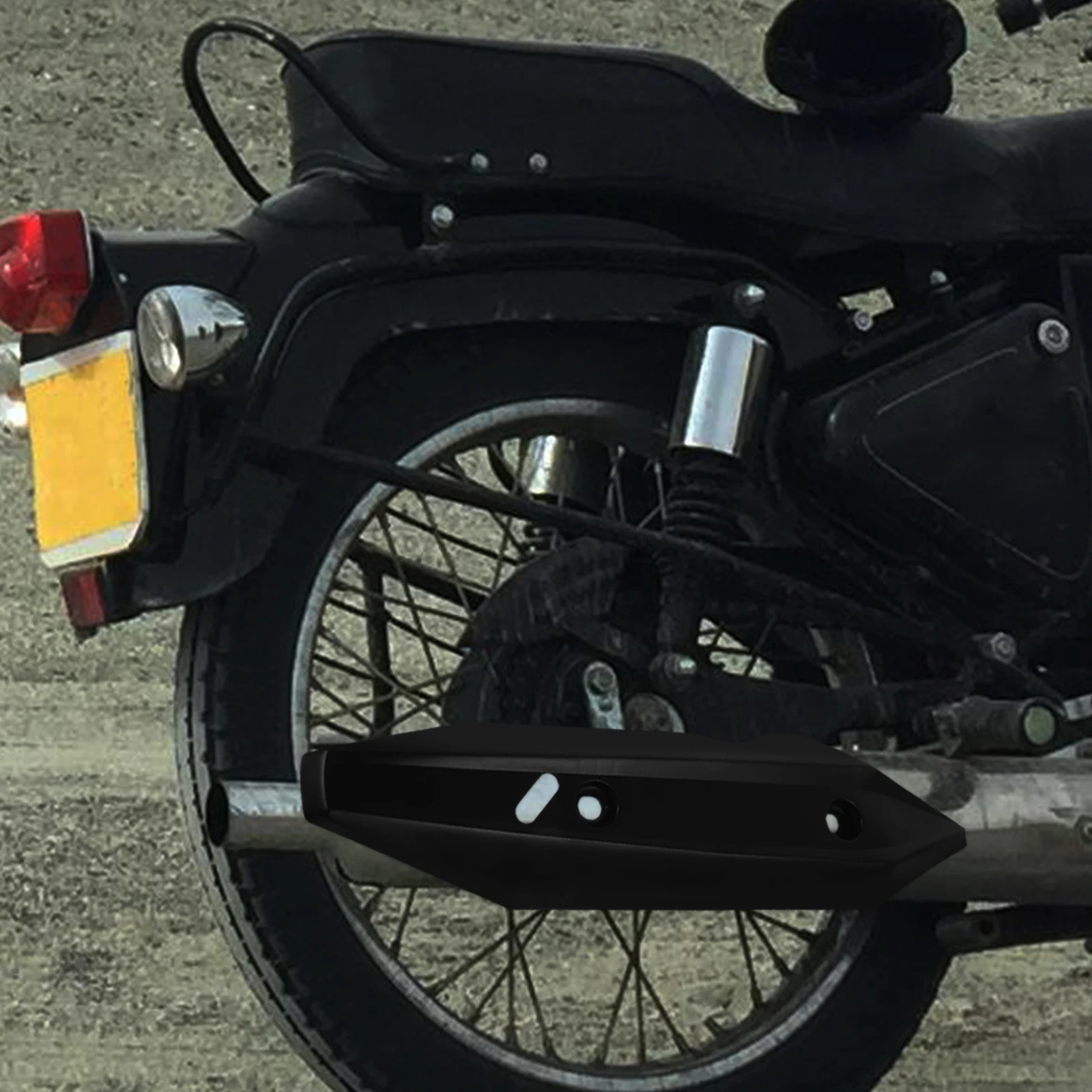 

Exhaust Pipe Decoration Black Heat Shield Cover Refit Motorcycle Muffler Tailpipe Guard Durable Materials Practical Use Simple