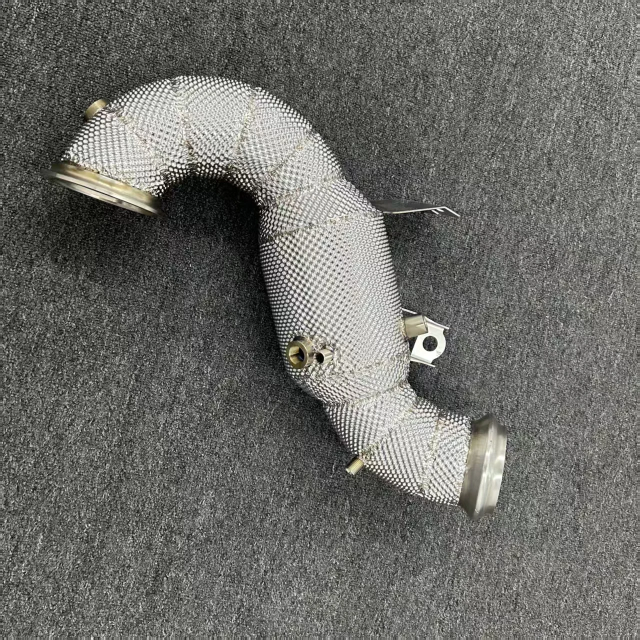 Hochwertiges Edelstahl-Downpipe mit Hitzeschutz und Auspuffschalldämpfer für Lotus Lutes 2.0T OPF – Detail 8
