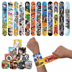 10/20/30pcs Dragoned Ball Anime Slap Silicone Wristband Snap Bracelets Party for Kids Birthday Party Baby Shower Favors Gift