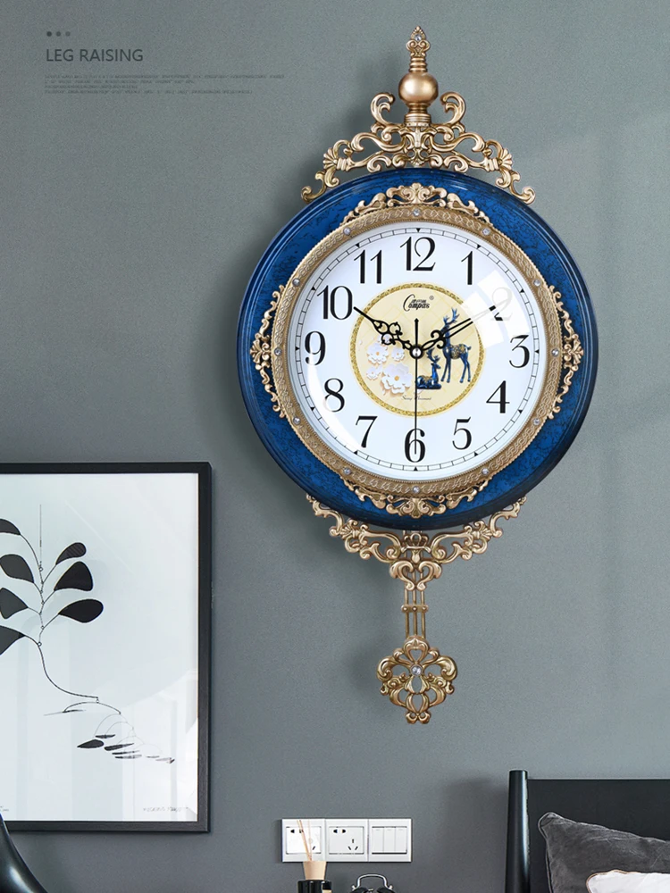 Luxurious dec orationcharacteristics fashion swing clock rustic mute clock modern pendulum clock vintage quality quartz clock