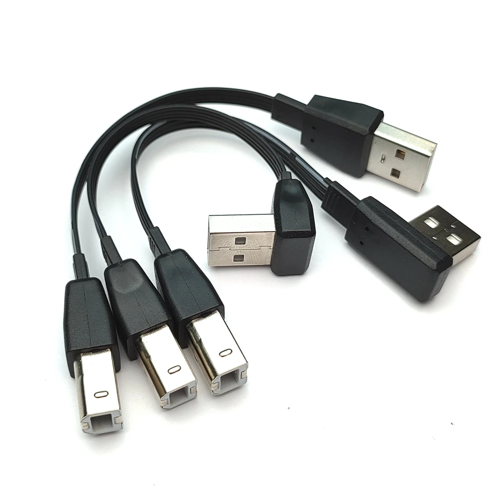 Soft USB 2.0 upper, lower, left and right elbows, 90 degree right angle square mouth data cable, AM to BM desktop printer cable