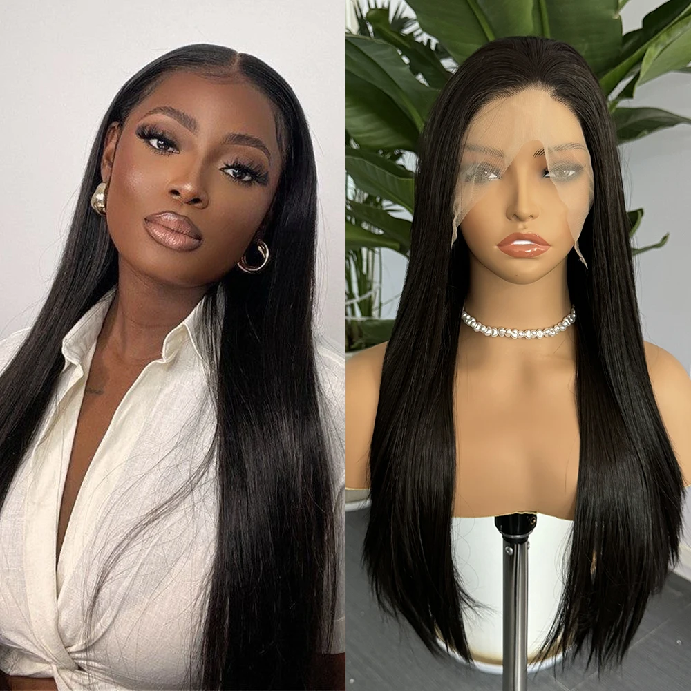 

Black Wigs for Women Synthetic Lace Front Wigs Long Straight Hair Glueless Natural Hailrine Long Hair Frontal Cosplay Daily Use