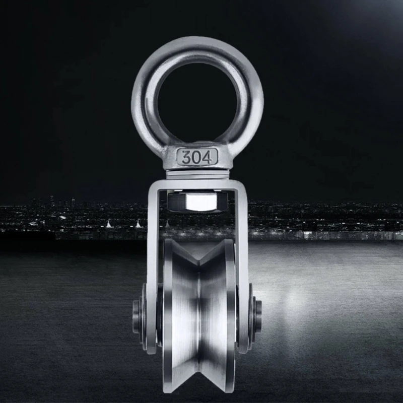 2pcs Quiet Pulleys Wheel Rollers Pulley Block 360Degree Rotations Dropship