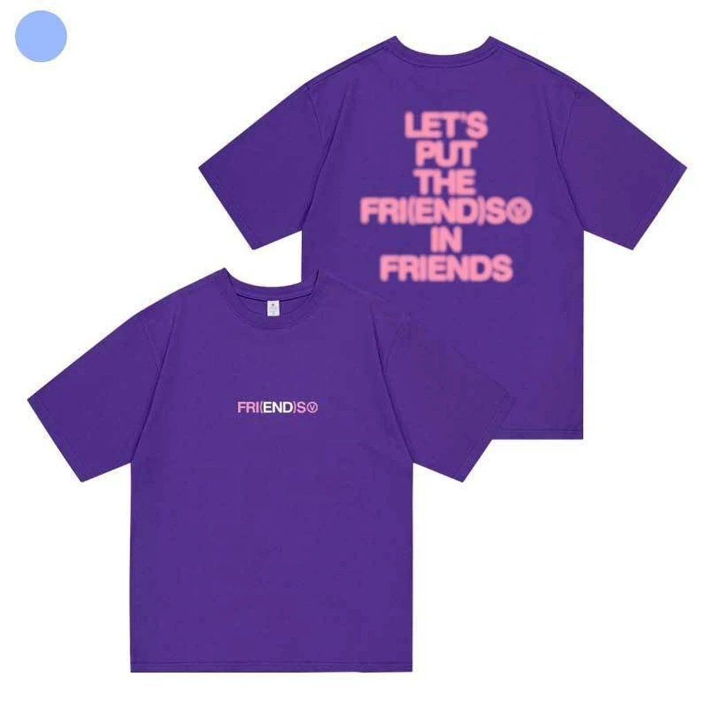 V Song Friends Graphic T-Shirt Cotton Tops For Women Summer Casual O-Neck Short-Sleeved Clothing Fashion Couple Streetwear Top