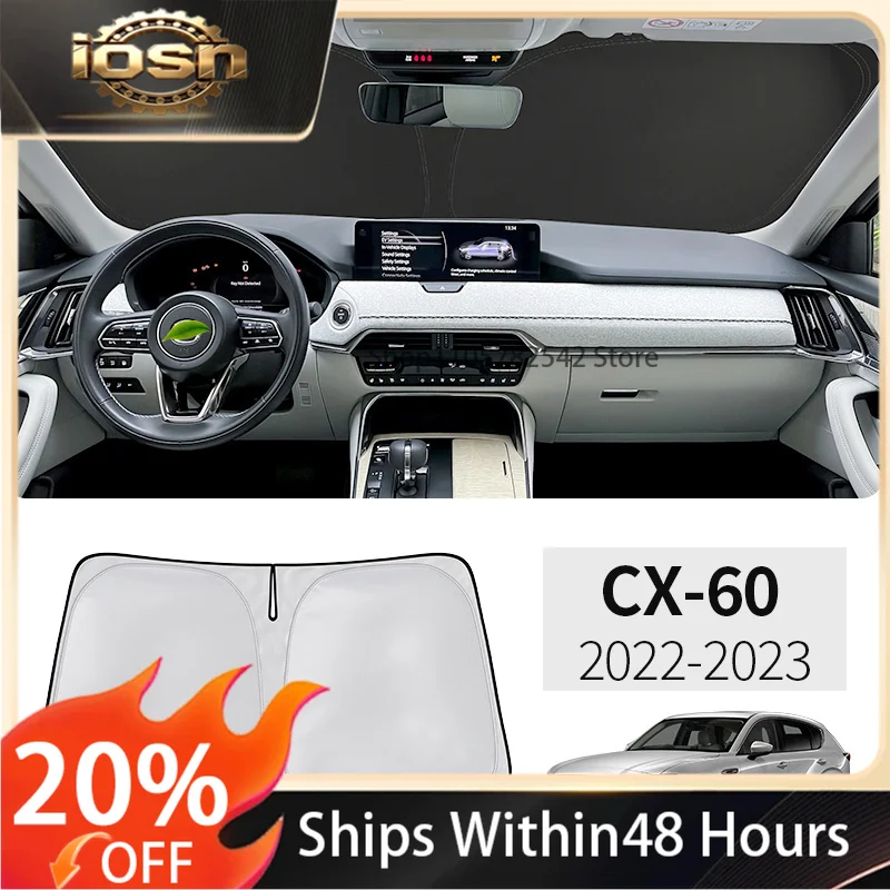 For Mazda CX60 CX-60 CX 60 2022-2023 Car Nano-Insulat Windshield Sunshade Front Window Sun Shade Visor Auto Interior Accessories