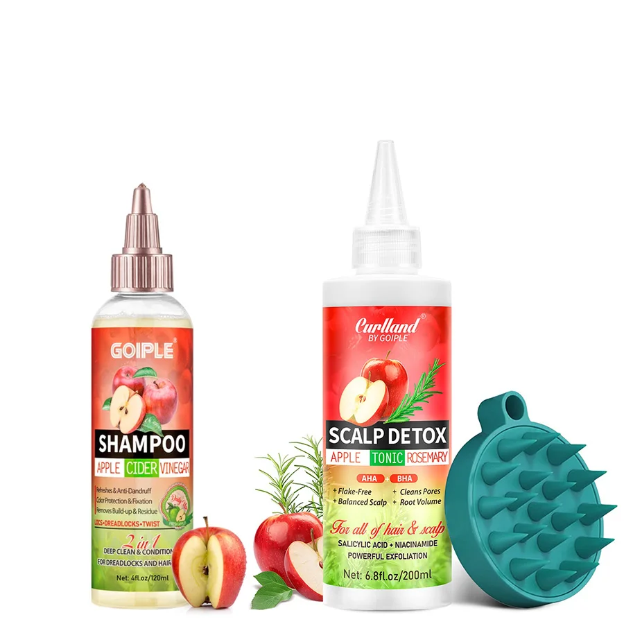

Apple Cider Vinegar Deep Clean Shampoo Scalp Soothing Toner Shampoo Brush Hair Cleansing and Scalp Care Natural Shampoo Products