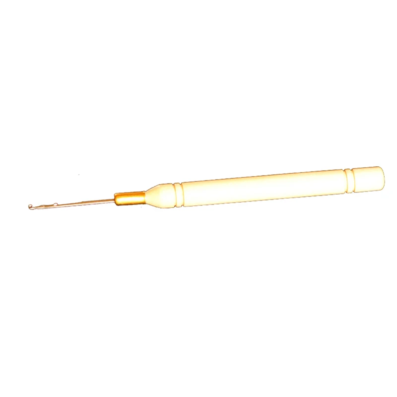 12 pieces per lot,  Micro Ring Hair Extension Wooden Pulling Needle Threader Feather Hook