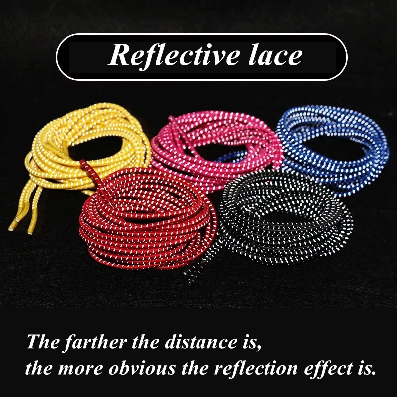 Reflective Elastic Shoelaces Stretching Lock Shoe Laces Brand No Tie Shoelace Outdoor Sneaker Lace Shoe accessories lacets T2