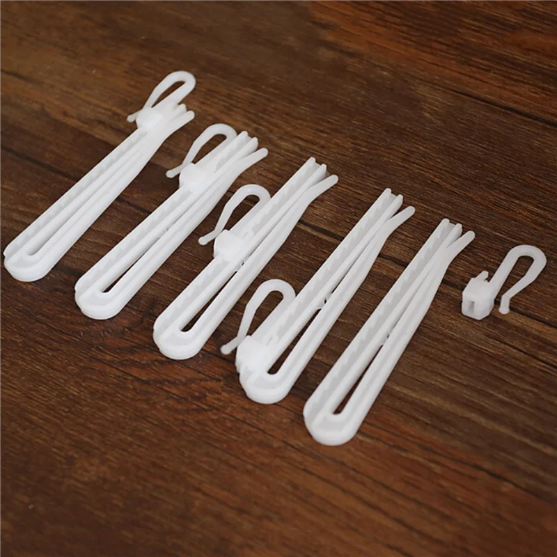 

400PCS Plastic Curtain Hanging Hooks Stereo Window White Plastic Adjustable Height Curtain Accessories9cm-ABQU