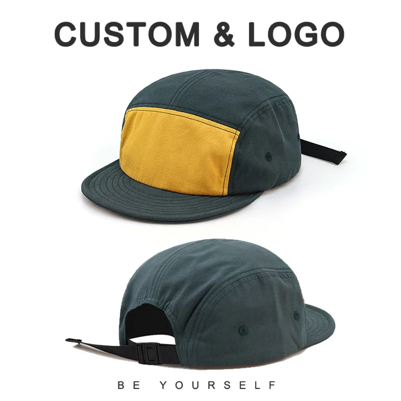 Retro Color Matching 5-panel Baseball Cap Custom Logo Spring Summer Outdoor Leisure Sunscreen Versatile Tooling Style Men\'s Hat