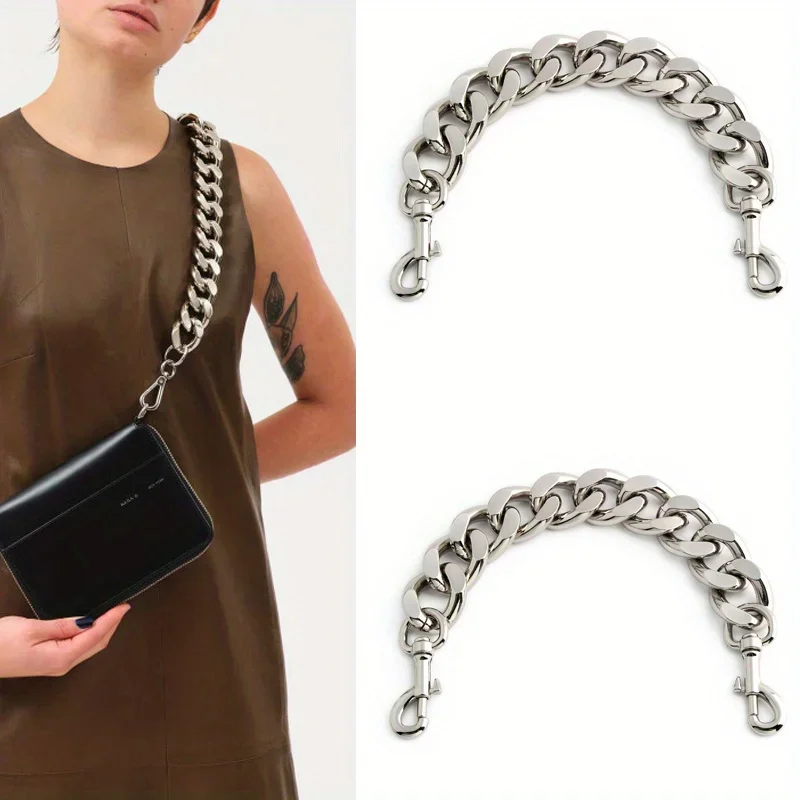 1PC High Quality Crossbody Shoulder Bag Metal Thick Chain Underarm Bag Shoulder Strap Decoration Extended Aluminum Chain