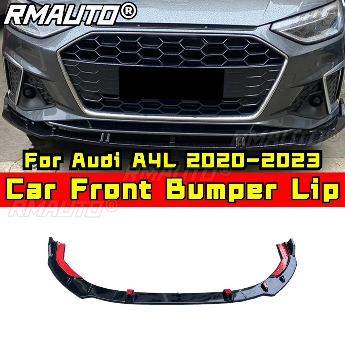 

Car Front Bumper Lip Bumper Splitter Diffuser Spoiler Bumper Guard Protector Body Kit For Audi A4L 2020-2023 Car Accessories