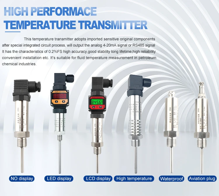 Pt100 integrierter Temperatursensor, Sendersonde, 4–20 mA, Edelstahl für die Temperaturregelung von Wasser, Ölen – Detail 2