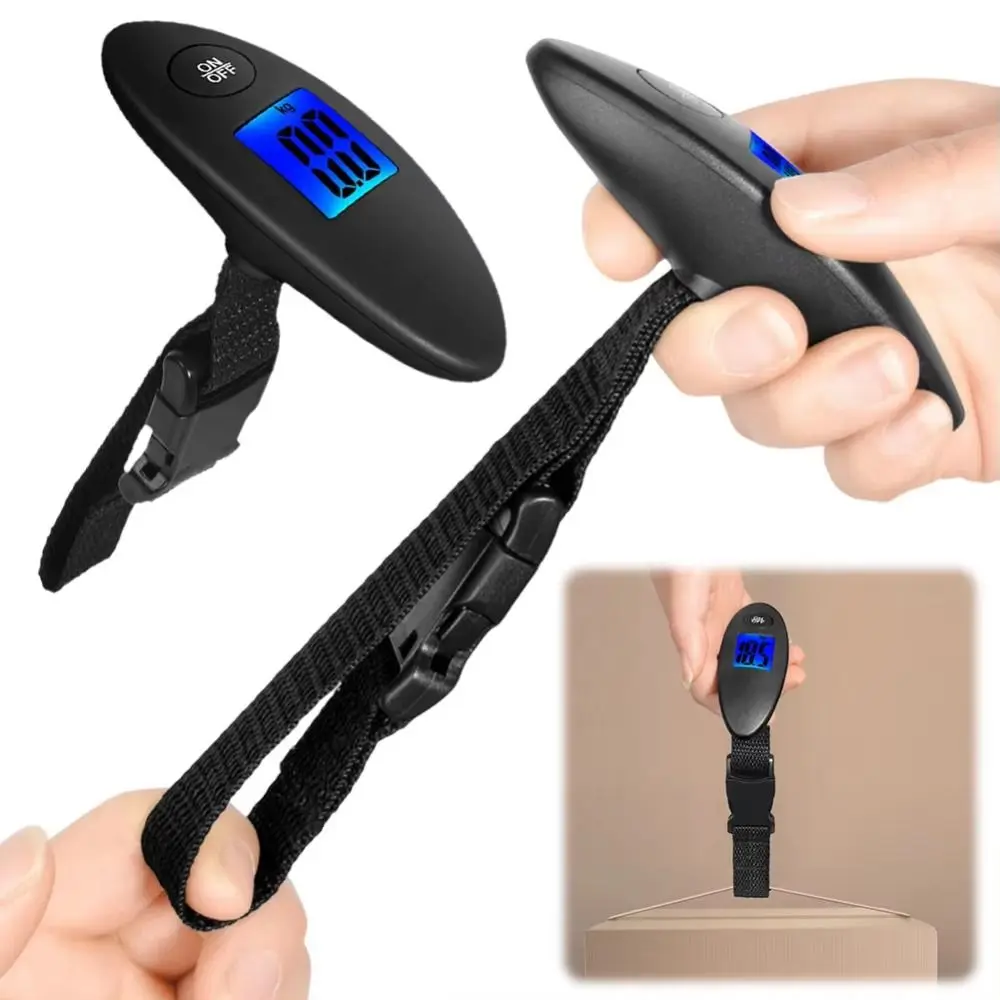 

Spindle Shape Electronic Luggage Scale kg/Ib LCD Display Travel Weighing Scale High Precision Portable Digital Hanging Scales