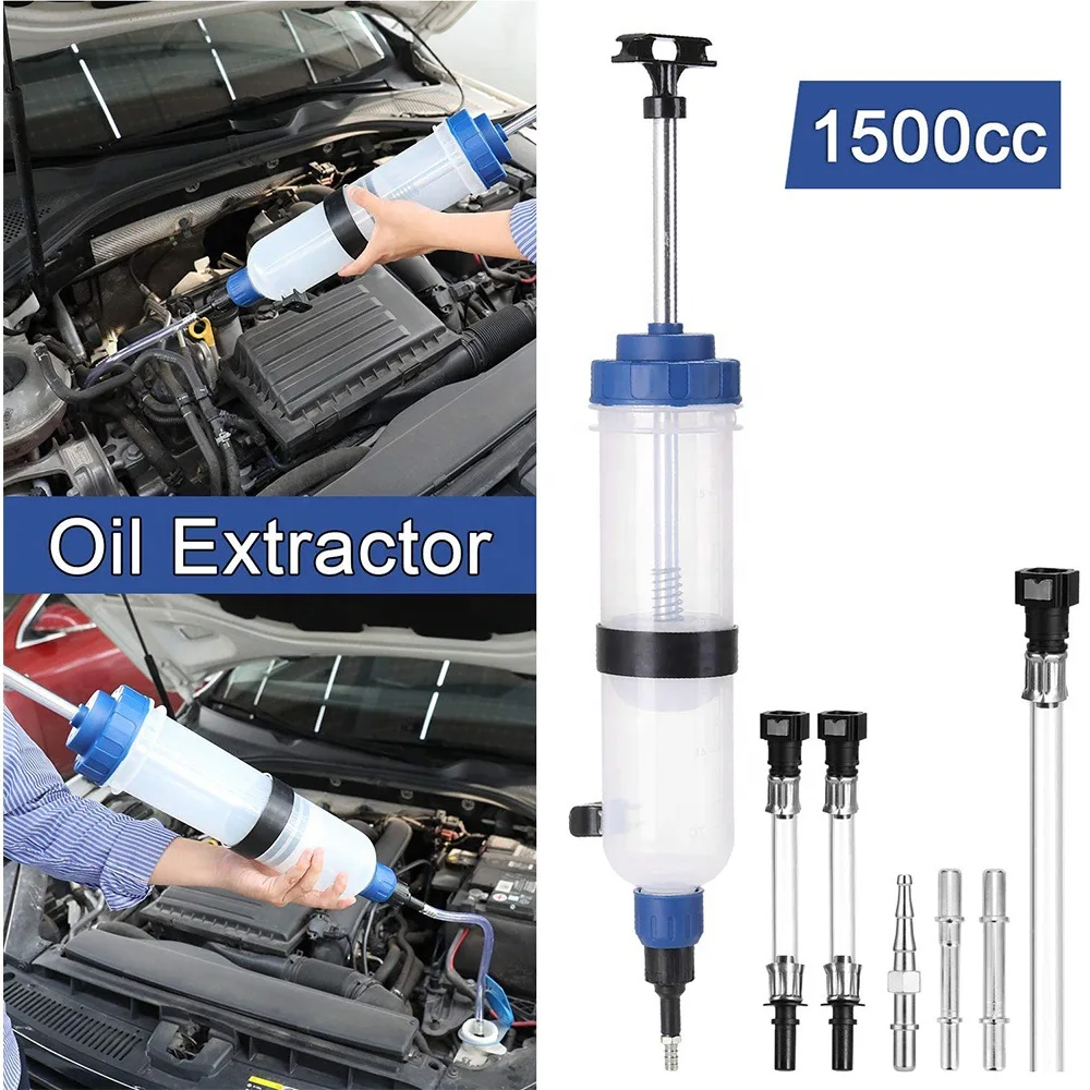 200/500/1500ML Car Oil Fluid Extractor Filling Syringe Bottle Transfer Fuel Extraction Liquid Oil Auto Manual Brake Oil Pump