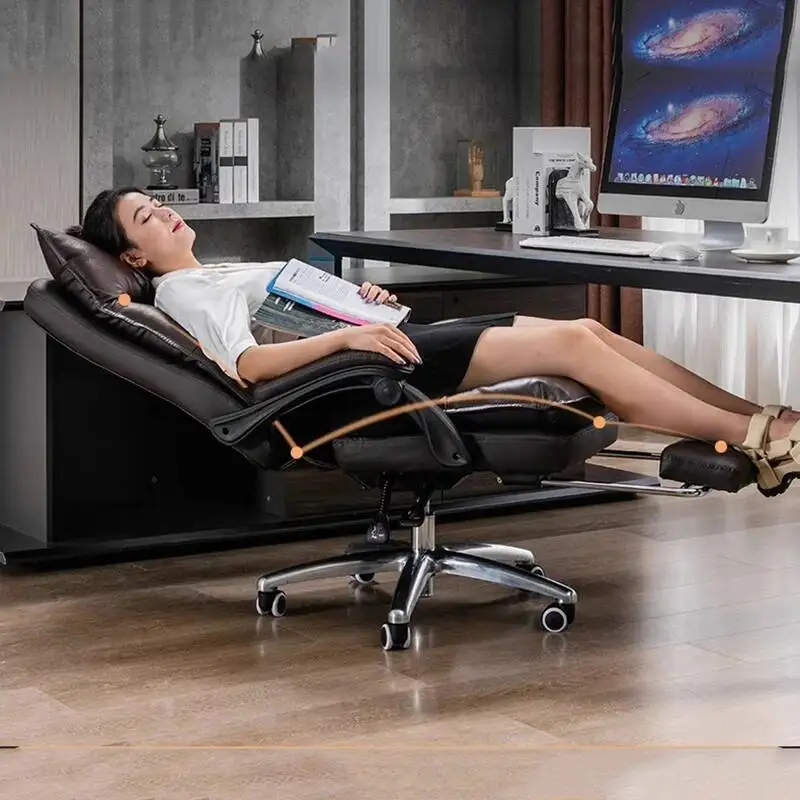 Ergonomic Executive Leather Office Comfortable Chairs Wheels Organizer Work Chair Mobile Lounge Cadeira Gamer Office Furniture
