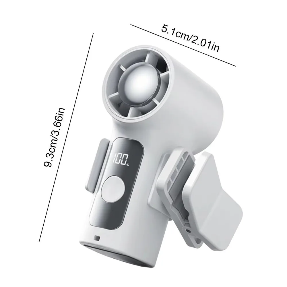 Dual Mode Mini Portable Handheld Clip Fan 6 Speeds LED Display Hands-Free Fan 360° Detachable Clamp Digital Display Handheld Fan