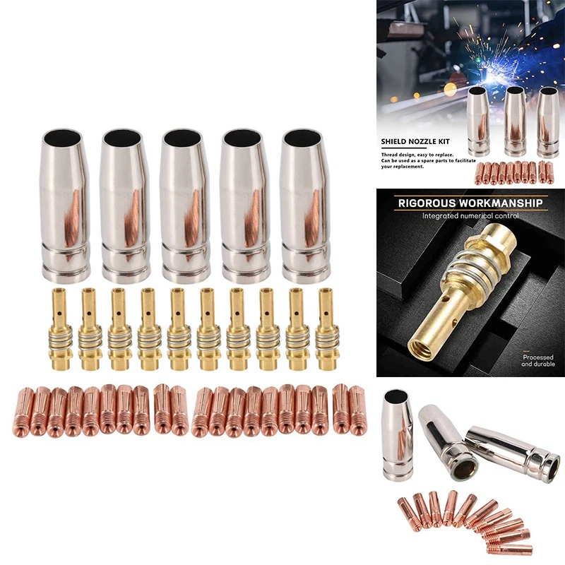 

35Pcs 15AK Welding Torch Consumables 1Mm MIG Torch Gas Nozzle Tip Holder Of 15AK MIG Welding Torch Durable Easy Install