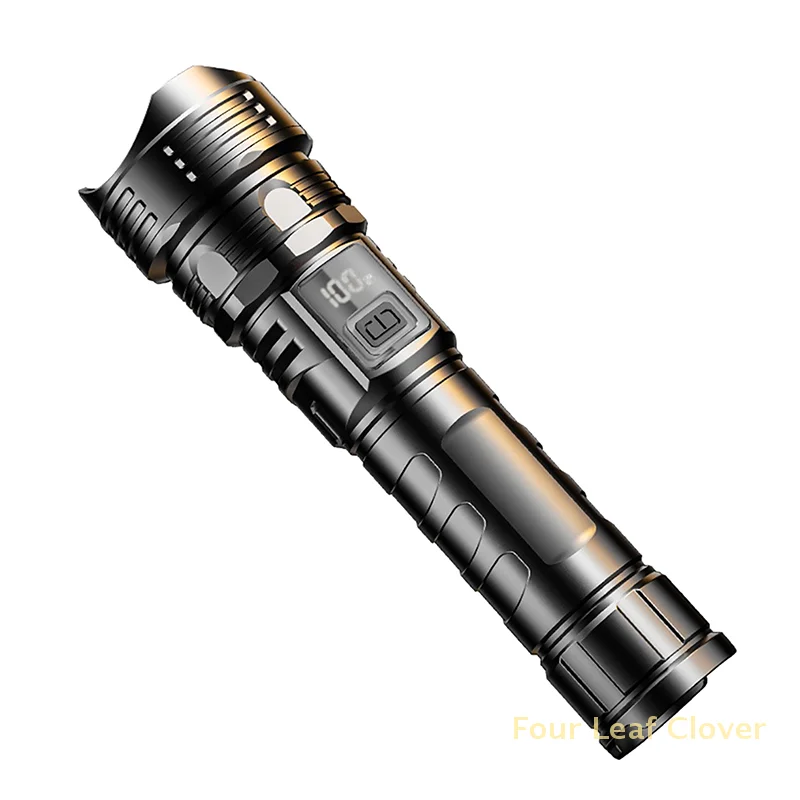 1 Set Retractable Digital Zoom Hand Light LED Flashlight Super Bright USB Rechargeable Ultra Power Torch Lamp For Camping