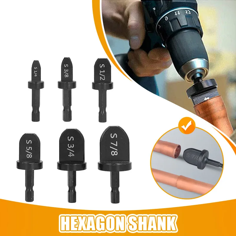 5/6/11PCS Tube Pipe Expander Copper Tube Hex Shank Pipe Expander for Air Conditione Swaging Pipe Flaring Takeover Repair Tool