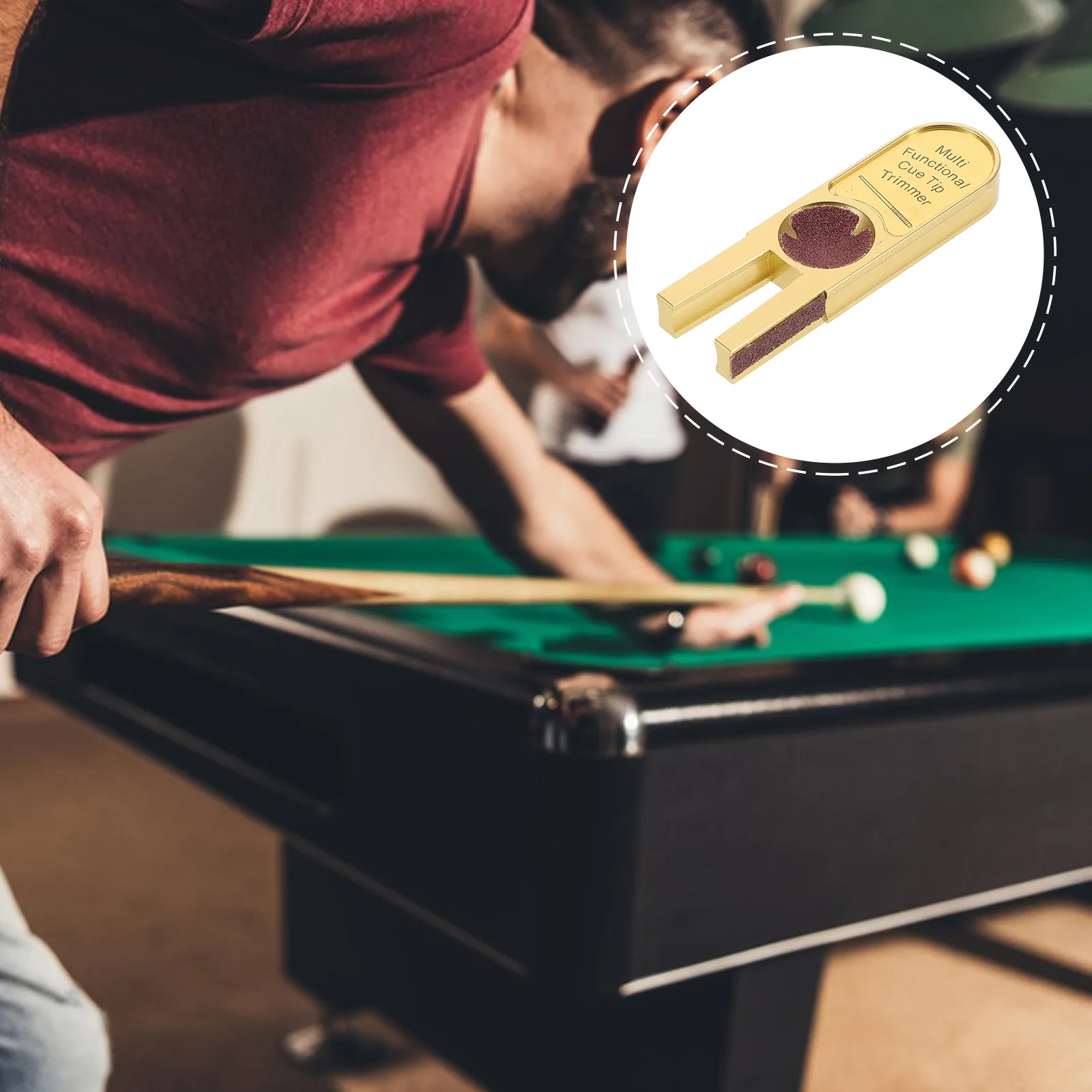 

Billiards Tip Shaper U-Shape Metal Pool Cue Tip Trimmer Tool Efficient Cue Maintenance Repair Sandpaper Billiard Head Repairer