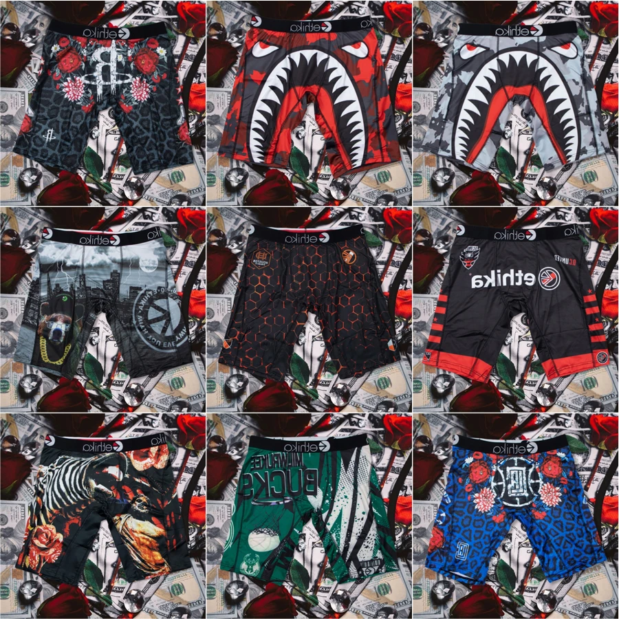 ETHIKA Men Underwear Boxers Fashion Printed Men's Panties Lingerie Men Underpants Boxershorts Trunks Plus Size Breathable Boxers